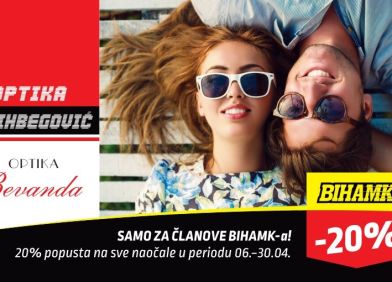 AKCIJA SNIŽENJA CIJENA NAOČALA U RENOMIRANIM OPTIKAMA SALIHBEGOVIĆ I BEVANDA ZA ČLANOVE BIHAMK-a