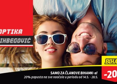 AKCIJA SNIŽENJA CIJENA NAOČALA U OPTIKAMA SALIHBEGOVIĆ ZA ČLANOVE BIHAMK-a